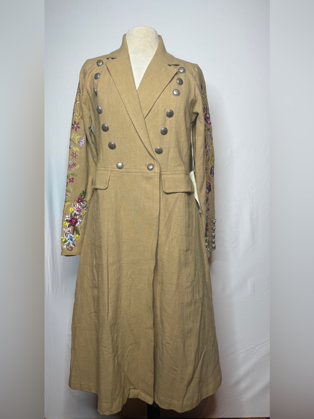 Cherish Embroidered Military style Coat by Aratta, NWT